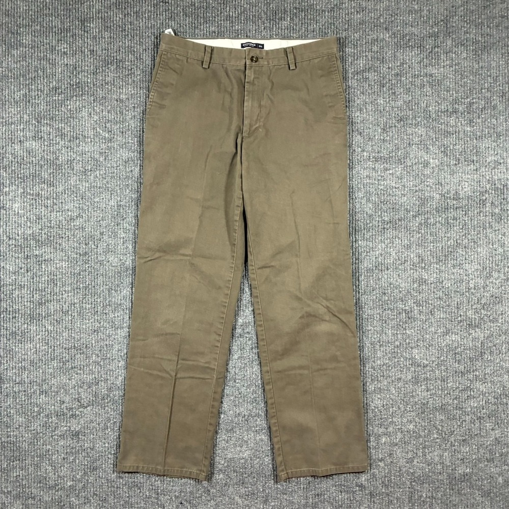 Dockers D2 Mens Easy Khaki Pants Size 33X32 Tan Flat Front Casual Mid Rise